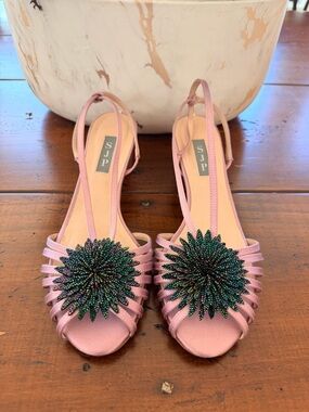 SJP by Sarah Jessica Parker Pink Embellished Slingback Heels